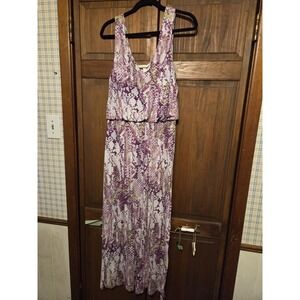 Soma SOFT Long Summer Maxi Sun Dress Sleeveless Lined Top Beach Vacation Sz L
